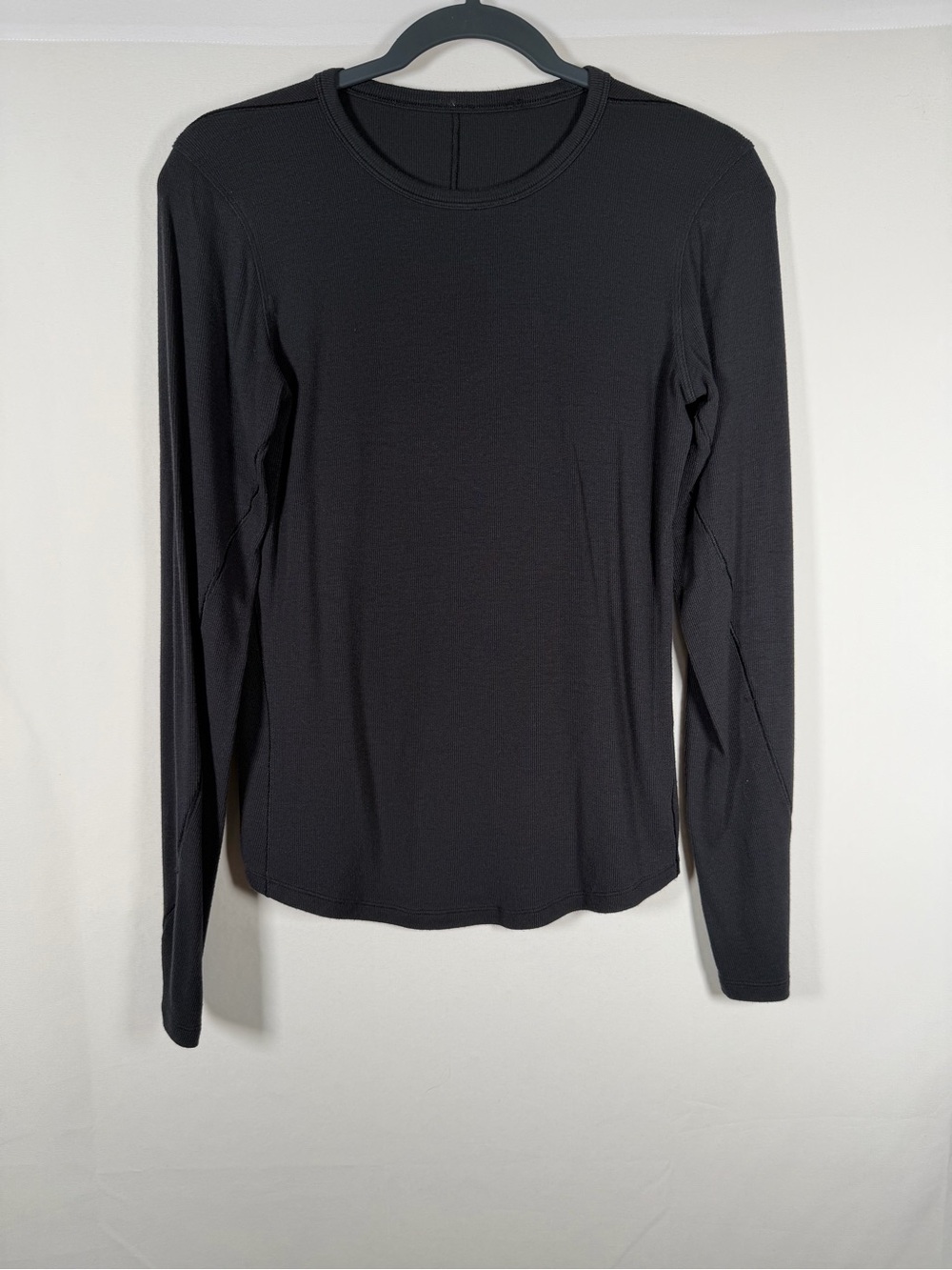 Lululemon Black Long-Sleeve Ribbed Crew Tee